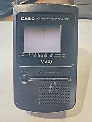 1990s CASIO TV-470 LCD Pocket Color Analog TV VHF UHF – Working – None Digital