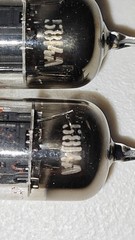 Pair Marconi 5814 Bent [] Getter Silver Plate Tabs Pewter Black Plates