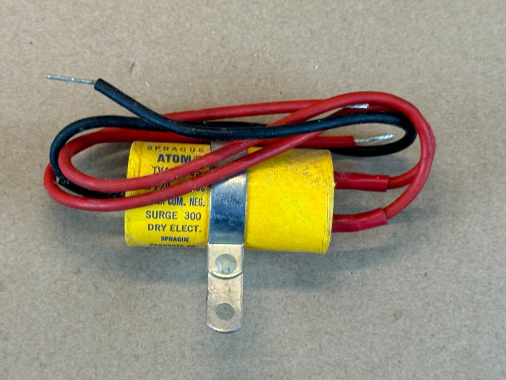 NOS Vintage TVA-2515 Sprague Atom Paper Capacitor 20 + 20 uf 250v Firecracker