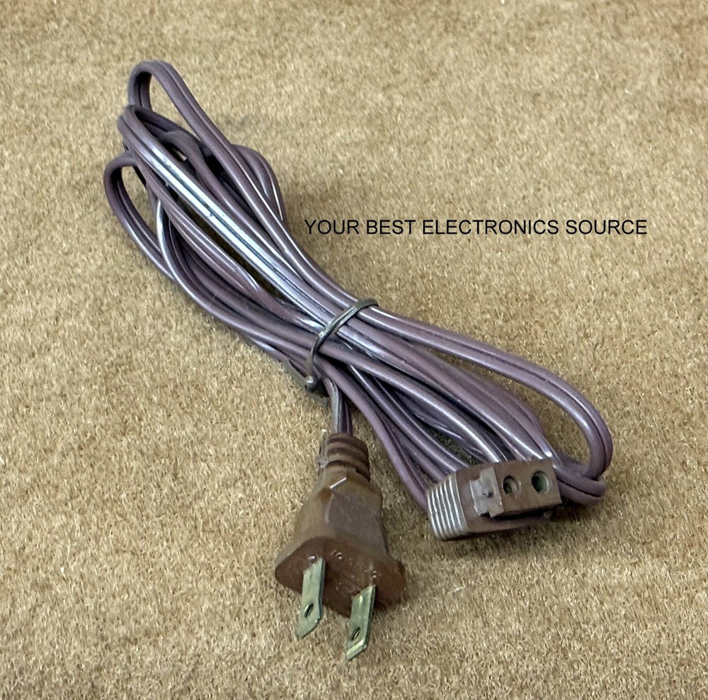 NOS NEW Vintage TV / Radio Cheater Cord, Polarized, BULK , Brown, 6 Ft.