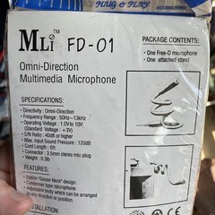 Vintage OMNI-Directional Multimedia Gooseneck Microphone 1996 NOS MLi FD-01