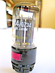 WESTINGHOUSE 5AR4/GZ34 VACUUM TUBE GRAY PLATE O GETTER BALANCED TV-7 TESTED.