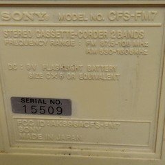 Sony CFS-FM7 model Retro Radio Cassette Recorder Vintage Boombox w/ FM Receiver