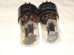 2 x 6sn7gtb Hytron Tubes*Black Plates-D*Clear Glass*Very Strong Testing*#16