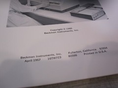 VERY RARE 1960 ORIGINAL Beckman DB Prism & DB-G Grating Spectrophotometer Manual