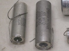 not tested vintage capacitor lot SPRAGUE 270021 Vitamin Q Mallory TC75A x 2 ++