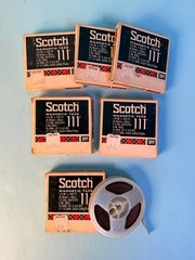 Vintage Lot 7 Scotch 111 3-inch reels 1/4″ x 150 ft. Magnetic Tapes