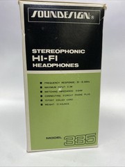 Vintage Headphones Soundesign 355 Stereo Over The Ear Cans Excellent Condition