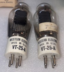 Pair Western Electric VT-25-A 10 Vacuum Tubes TV7 Tested Strong Closley Matched