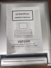 Audiovox VBP2000 5” LCD Monitor Portable VCR VHS Player w/ Bag (Needs TESTING)