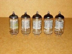 LOT OF 5 MULLARD 12AX7/ECC83 TUBES I61 TYPE (1959-1964 SHORT PLATE) LOW TEST