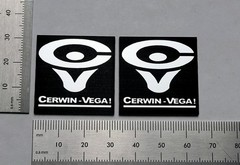 CV Cerwin Vega Premium Speaker Badge Logo Emblem 1.25″ Square Pair With Adhesive