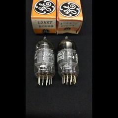 MATCHED NOS PAIR GE 12AX7 ECC83 Fat Plate VINTAGE Audio VACUUM TUBES 8.9843