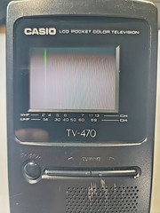 1990s CASIO TV-470 LCD Pocket Color Analog TV VHF UHF – Working – None Digital