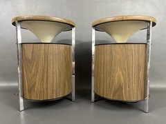 Vintage Pair – Zenith Circle of Sound Speakers – Wood Grain / Round / Retro Omni