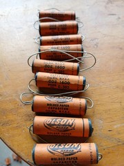 9 NOS Vintage Olson C-302 .008MfD 1600 Volt DC Molded Paper Capacitor Guitar Amp