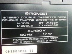 Pioneer CT-W403R Double Cassette Tape Deck Player Recorder Auto Reverse Works