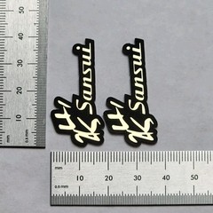 Sansui Speaker Badge Logo Emblem – Premium Gold Pair With Self Stick Adhesive