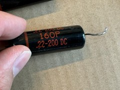 2 Vintage Sprague Black Beauty .22 uf 200v Capacitors 160P TEST GREAT low leak