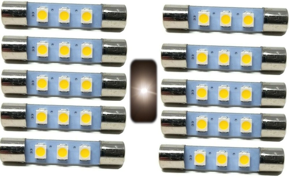 10 Warm White 29mm 8V Fuse Lamp LED Light Bulb Marantz Sansui Pioneer Kenwood