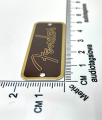 Fender Spaghetti Logo for Tweed Case Badge Custom Made Brown/Gold Aluminum