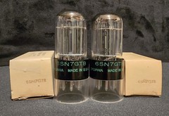 SYLVANIA 6SN7 GTB TUBE 1968 CHROME TOP HALO BLACK V PLATES MATCHED SET