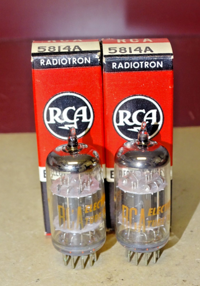 Pair, RCA Radiotron Type 5814A Radio/Audio Tubes, NOS