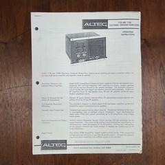 VINTAGE ALTEC 771B-771BX ELECTRONIC CROSSOVER OPERATIONAL MANUAL AND SCHEMATICS