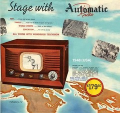 Vintage 1940’s Automatic Model TV-709, 7″ Table Top TV in Mahogany Cabinet