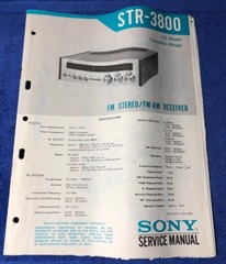 SONY STR-3800 FM STEREO/FM-AM RECEIVER ORIGINAL SERVICE MANUAL SCHEMATIC M221x
