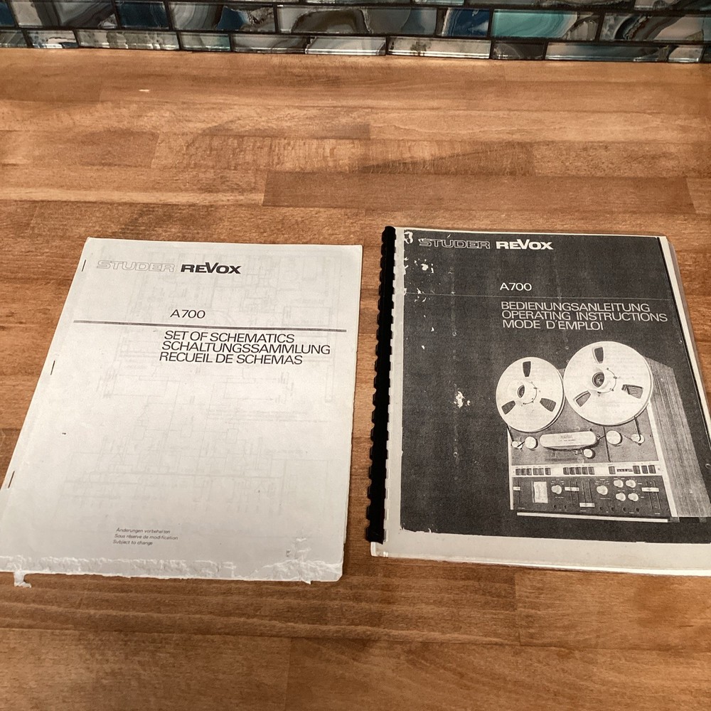 STUDER REVOX A700 – Operating Instructions & Schematics A-700 User Manual A 700
