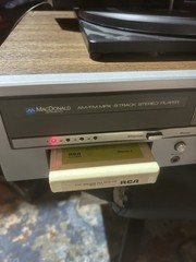 Vintage 1980’s MacDonald AM/FM Radio, 8 Track, and Turntable Stereo System M270.