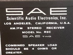 Vintage SAE TWO R3C AM/FM Stereo Receiver (Outstanding)