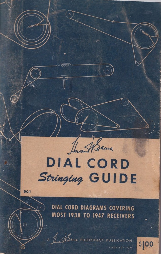 GENUINE ORIGINAL HOWARD W SAMS 1938-1947 DC-1 DIAL CORD STRINGING GUIDE