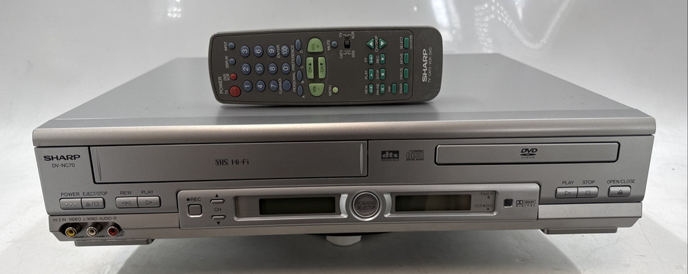 Sharp DV-NC70U VHS VCR/DVD Combo w/Remote Tested! EB-20301