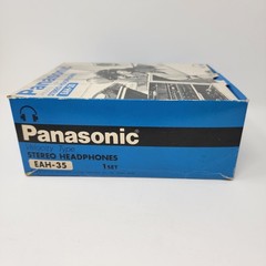 NOS Vintage Panasonic EAH-35 Velocity Type Stereo Headphones Retro Silver Black