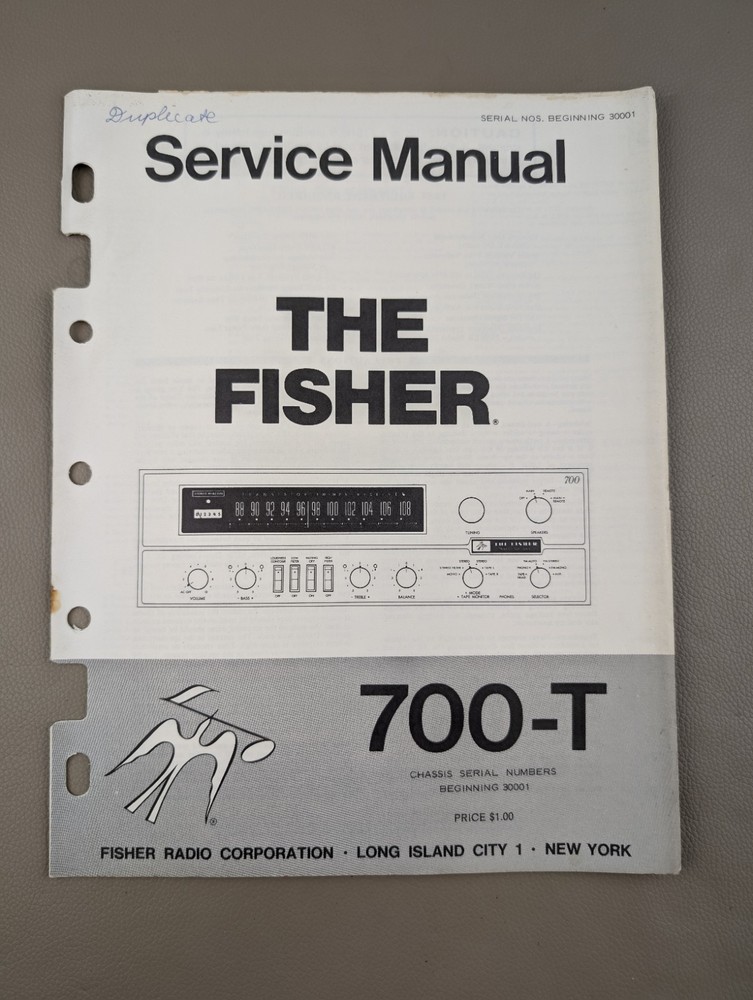 The Fisher 700-T Service Manual D-1106