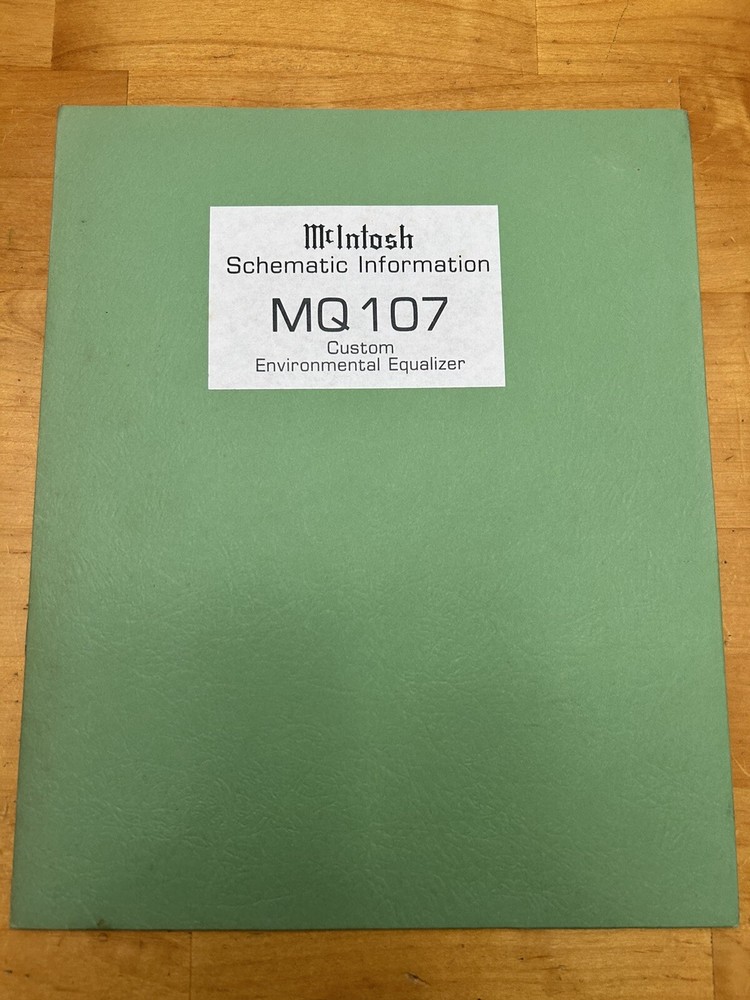 McIntosh MQ107 Parametric Equalizer Schematic Information OEM Genuine