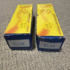 Pair JJ Electronic EL34L Vacuum Tubes w/ Boxes Guitar Amp