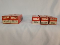 Lot of (5) Vintage RCA Electronic Tubes – Nos- 25C5 3BZ6 6AV6 6CG8A 2D21 Radio
