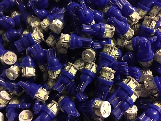 (6)COOL BLUE 8V-LED WEDGE BASE LAMPs/SX-780 SX-980 SX-880/STEREO/DIAL/Pioneer SX