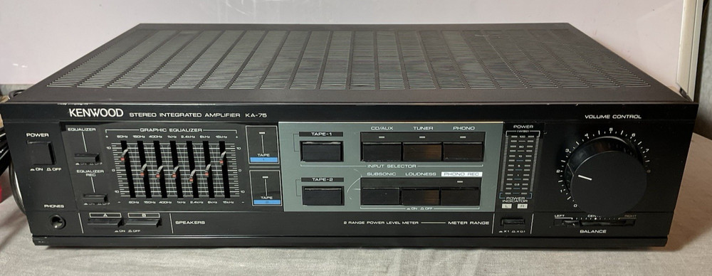 Kenwood KA-75 2 Channel Stereo Integrated Amplifier W/ 7 Band EQ – TESTED WORKS