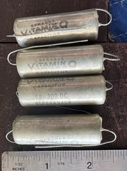 Vintage Sprague Vitamin Q .68uF 300V PIO Capacitors 96P68493S4 Lot of 4