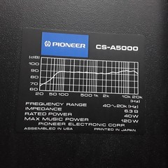 Pioneer CS-A5000 3-Way Speakers Pair 120W Assembled in USA Soft Dome – Works