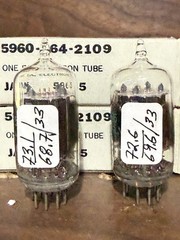 Matched NOS Pair GE JAN 5965 Clear Top Military Spec Vacuum Tubes TV7 Tested NEW