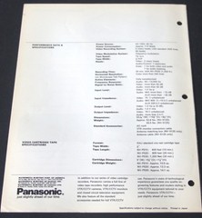 Panasonic Omnivision 1/2″ Video Cartridge Recorders Brochure – Mid-1970s. EIAJ