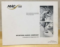 McIntosh owner and service manual MR71 MR78 MR7083 MAC1700 original book tuner