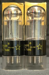 WESTINGHOUSE 6SN7 GTB TUBE 1963 TOUGH DOGS 2 HOLE GRAY PLATES MATCHING SET NIB