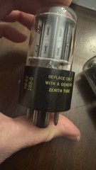 PAIR NOS GE For Zenith 6EA7 BLACk Plates Side Getter Audio TUBES