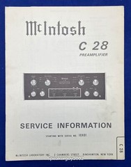 Original McIntosh C28 / Preamplifier Service Information Manual #4